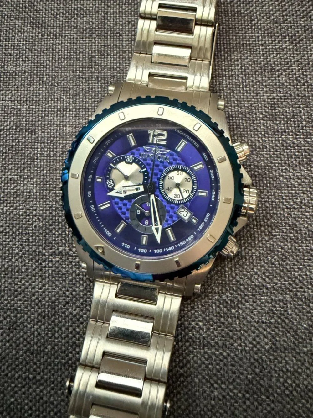 Invicta 1009 Blue Chronograph Quartz Watch